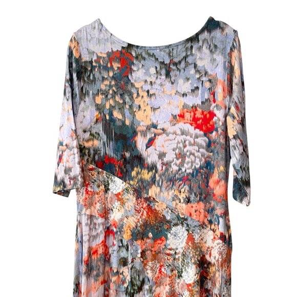 Soft‎ Surroundings Nanette Dress Floral Multicolor Maxi Dress Jersey Stretch M - Picture 4 of 6
